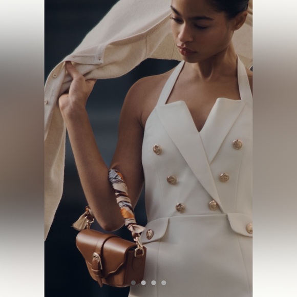 BY ANTHROPOLOGIE DELILAH BAG SUEDE BUCKLE MINI BAG IN BROWN AND GOLD - Picture 2 of 13